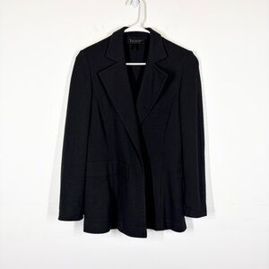 Escada 100% Wool Black Knit Sweater Blazer Size 34 or US 4